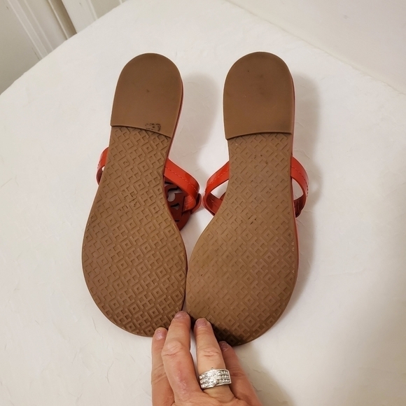 EC Tory Burch Miller Rainbow Stripe Sandals Size 7.5M - Picture 9 of 15